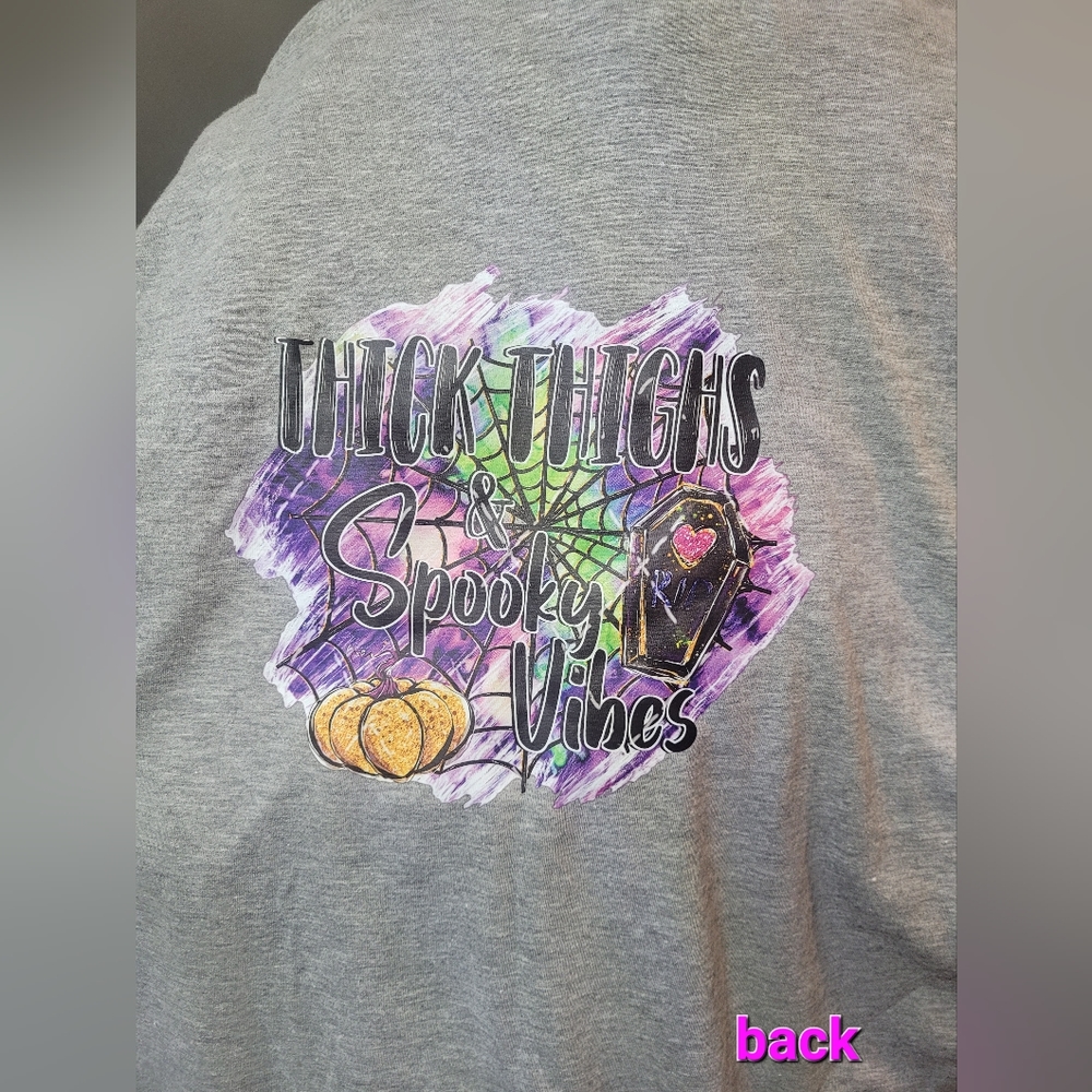 Thick thighs and spooky vibes size xl t shirt